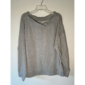 Fabletics women’s gray oversized pullover sweatshirt w/pockets size XL #27-1499